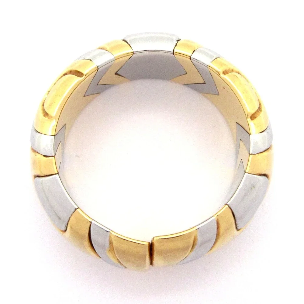 Bvlgari Alveare Ring Silver 18K Yellow Gold Stainless Steel